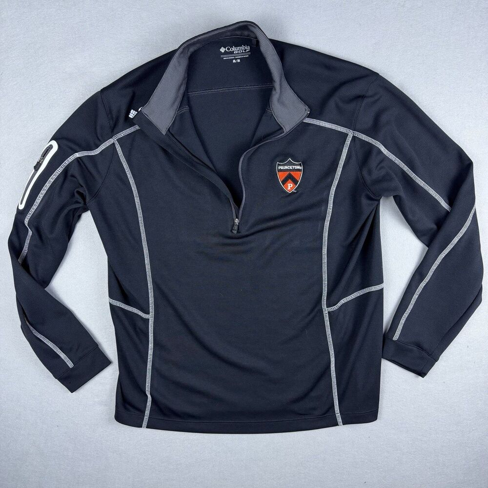 Columbia Golf Princeton Tigers Mens Medium Black Omni-Wick Quarter Zip Pullover
